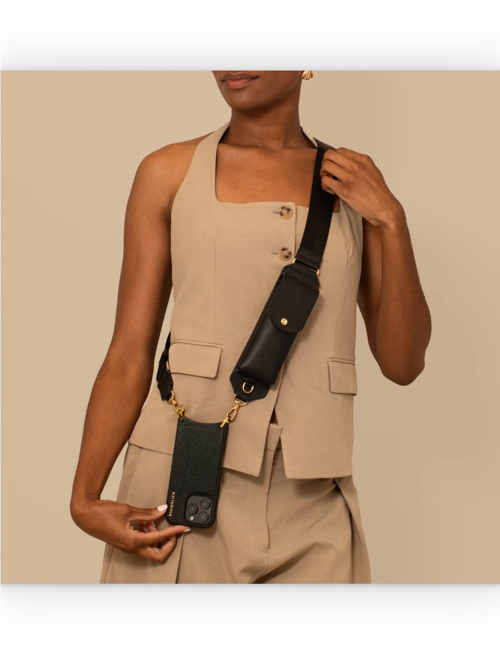 Bandolier Black Leather Lana Glasses Strap - Picture 2 of 2